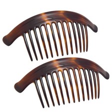 Pair of Extra Large Tortoise Brown Shell 13 Teeth Interlocking Side Hair Combs
