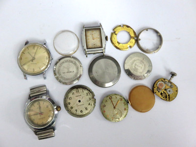 LOT VINTAGE WATCHES PARTS TIMEX, LORD ELGIN, MILOS, BULOVA NONE WORKING