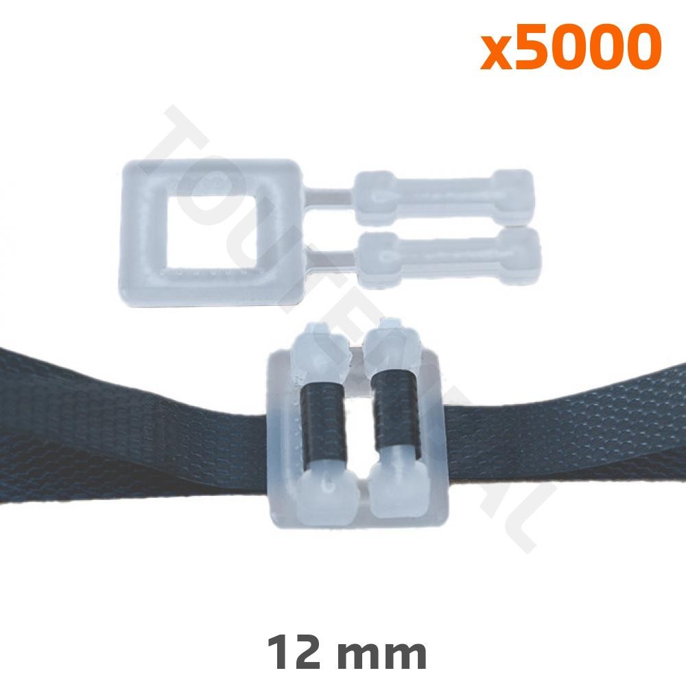 Boucle autobloquante plastique 12mm feuillard polypropylène attache emballage carton x5000