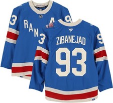 Mika Zibanejad New York Rangers Game-Used #93 Blue Centennial Item#14571664