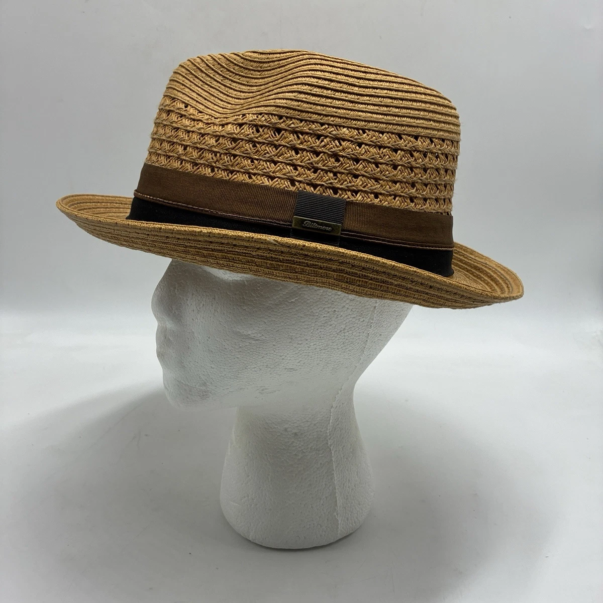 Biltmore 1917 straw green Panama hat Biltmore 1917 Wide Brim Straw Fedora – Stark and Legum main image 2