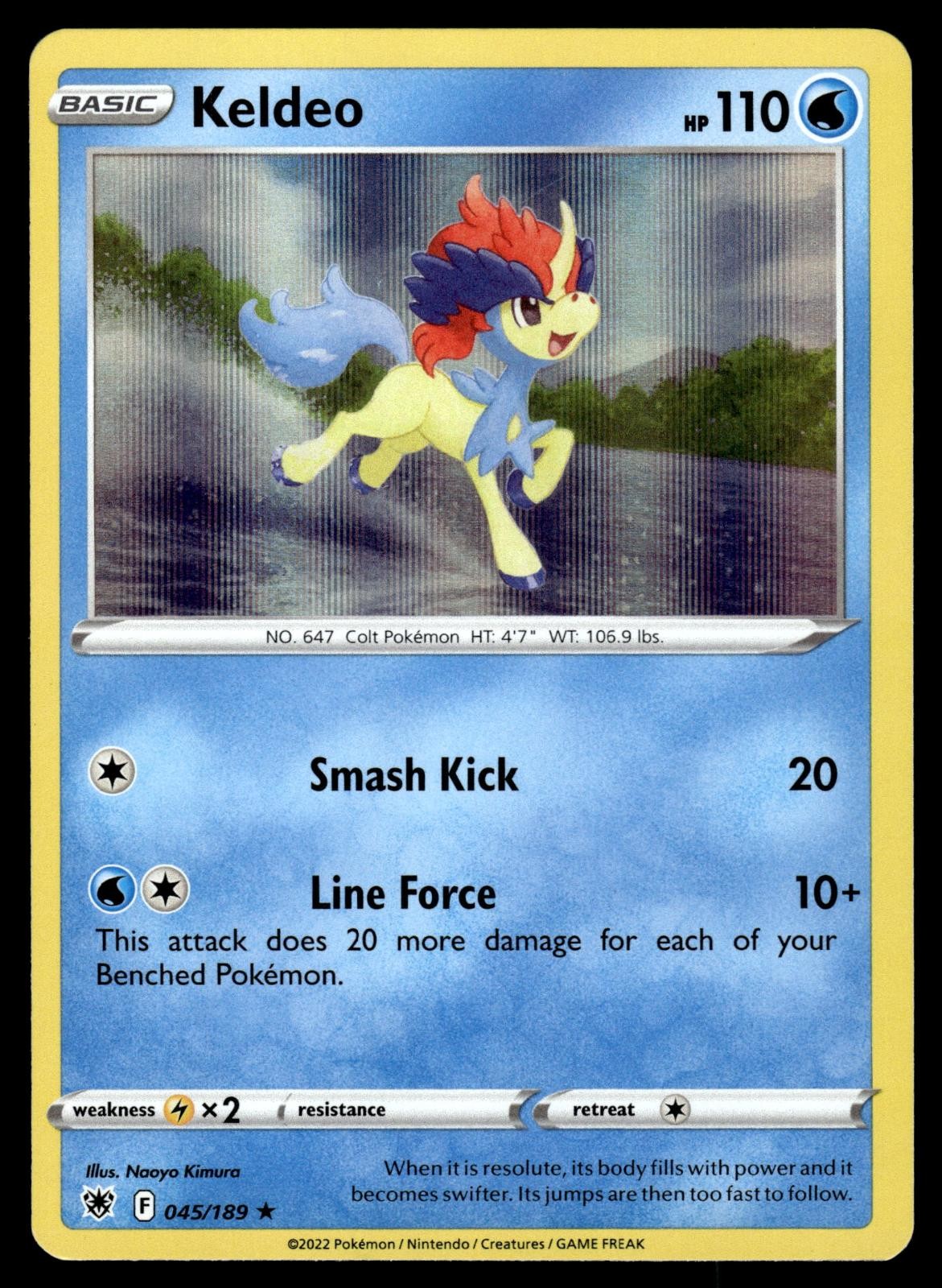 Keldeo 045/189 Holo Rare Astral Radiance Pokemon Near Mint
