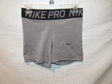 NIKE PRO WOMEN'S GRAY COMPRESSION SHORTS SIZE L WAIST 30"-32"