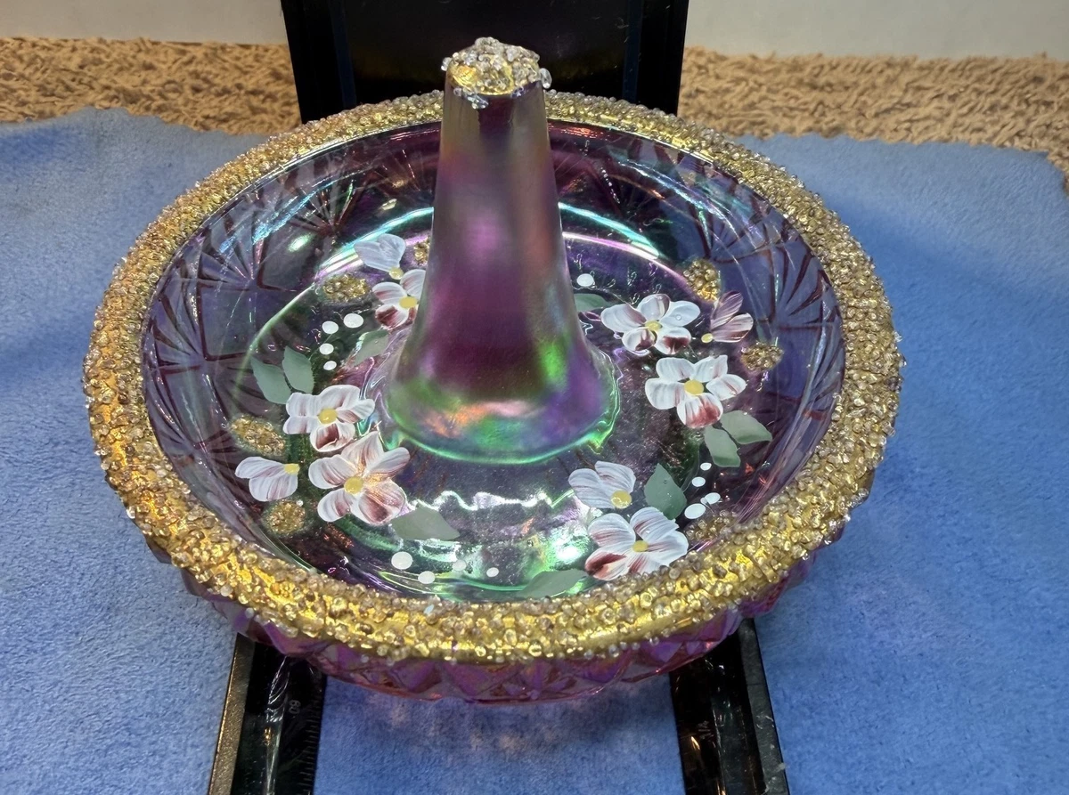 フェントン イリデセントグラス バードオンザネスト 蓋付き小物入れ Fenton Ring Holder for sale | eBay