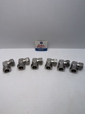 Lot of 6 Hoke Gyrolok 16LU316 1” x 1” SS Compression 90° Union Elbow