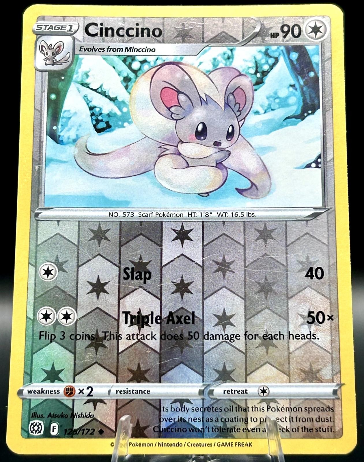 Cinccino 125/172 Uncommon Brilliant Stars Pokemon TCG Reverse Holo Near Mint