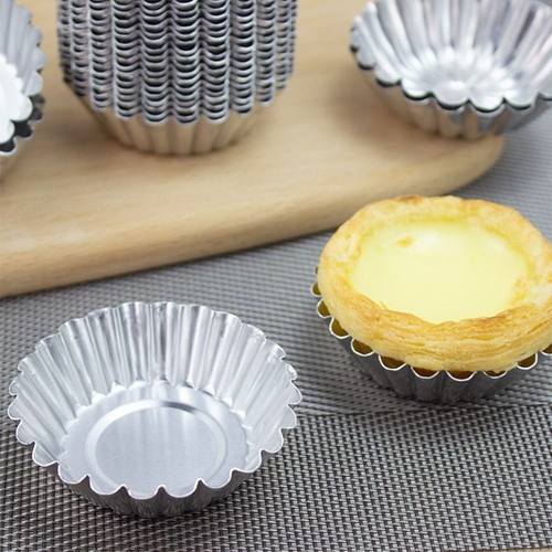 50Pcs Aluminium Alloy Tart Muffin Molds Kitchen Baking Mold Bakery Accessories - Picture 4 of 12