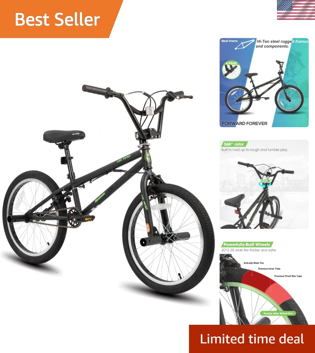 All-Around 20-Inch BMX Bike - Ideal for Kids Aged 6-12, Multiple Colors