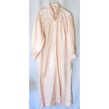 Vintage Nicole NWT Nightgown Size M Women Embroidery Pink Lace Cottage Prairie