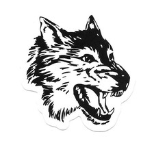 Aggressive Wolf Head Die Cut Vinyl Sticker Snarling Predator Wildlife Journal
