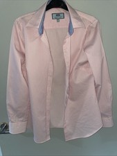 Hawed And Curtis Semi Fitted Pink And White Stripped Shirt Size UK 10