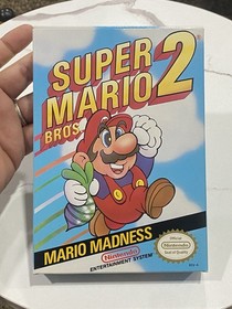 Super Mario Bros 2 Nintendo NES SMB2 Cib Game Cartridge Authentic Near Mint Box