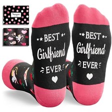 Valentine Gifts for Boyfriend Girlfriend - Love Socks Best Girlfriend Ever