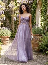 Hailey Logan by Adrianna Papell Purple Glitter Tulle Gown Prom Formal Dress 3/4