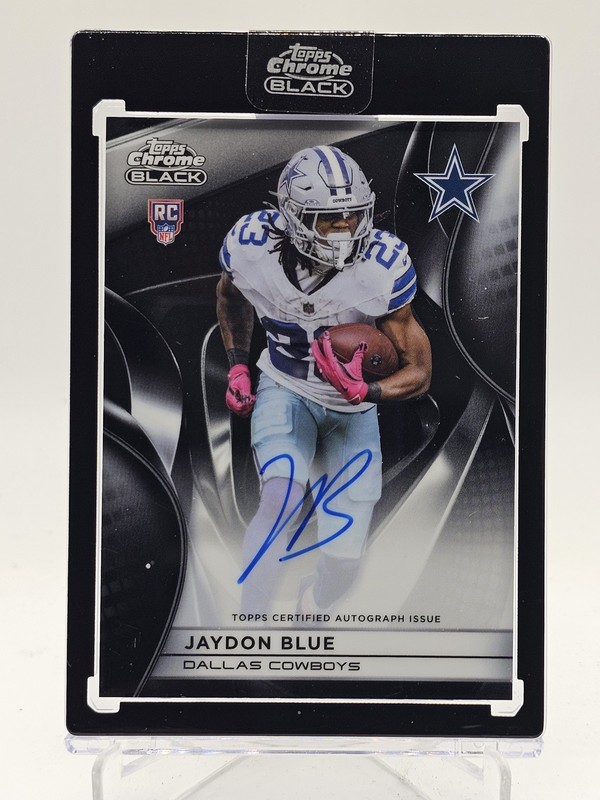 JAYDON BLUE 2025 TOPPS CHROME BLACK ROOKIE AUTOGRAPH RC AUTO COWBOYS Q7485