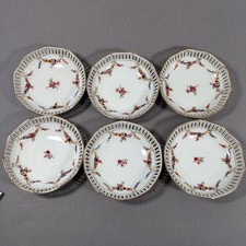 Set aus 6 Schumann Arzberg Durchbruchschalen mit Blumen Gold Durchbruchteller