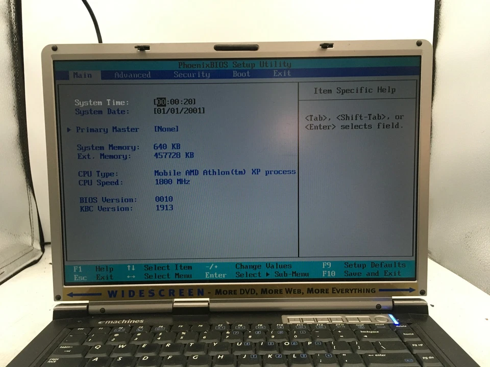 EMACHINES M5312 - BOOTS TO BIOS - AMD ATHLON X2 - 512MB RAM - 15" - READ DESC-BB - Image 2 of 4