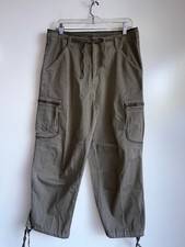 PILCRO Anthropologie The Hiker Utility Cargo Crop Pants Size 32 Moss Olive Green