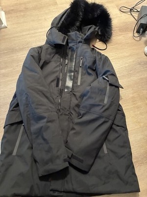 WEEN CHARM Jacket Mens XL Black Warm Parka Winter Coat with Detachable Hood