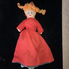 Vintage Little Red Riding Hood Grandma Wolf Flip Doll Topsy Turvy Cloth  16"