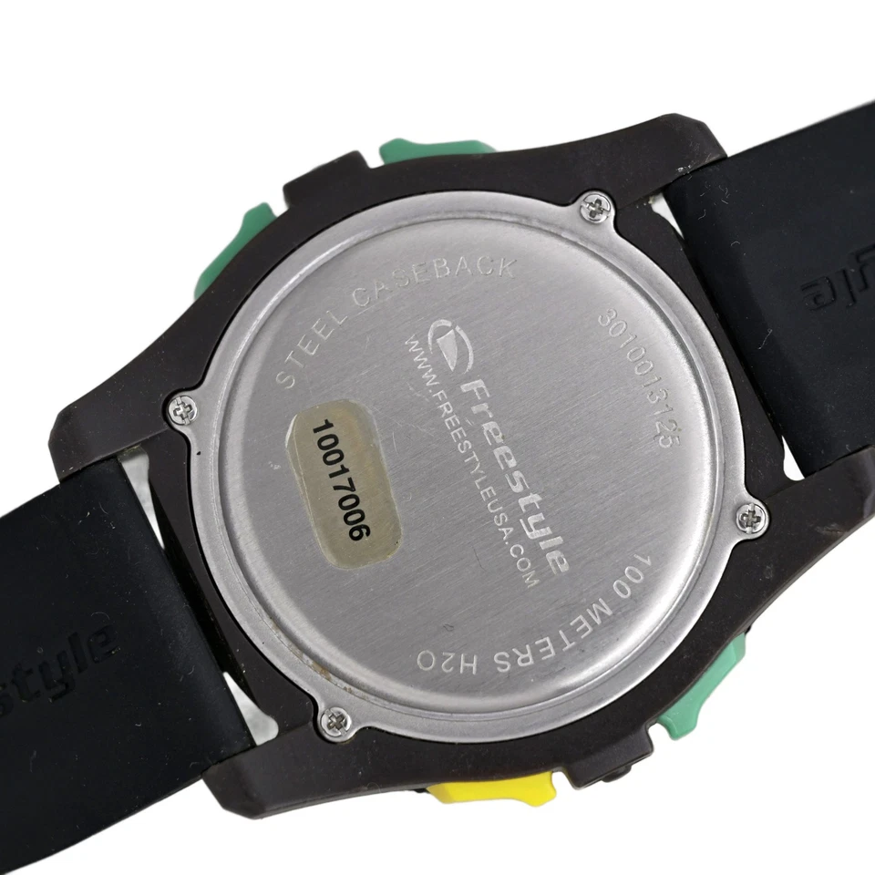 Freestyle 数字运动手表黑色蓝绿色表圈 100 米 WR 橡胶表带功能 — 第 3/4 张图片