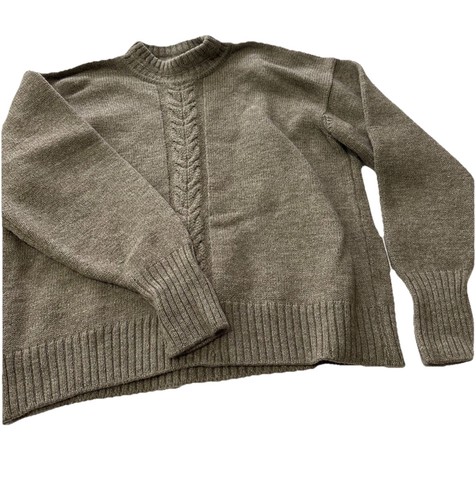 Paul Smith, Paul Smith %Wool Mocha Cable Knit Design Rolled Mock Neck Sweater Vintage SZ LX