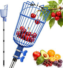 Fruit Picker Pole with Basket, Adjustable Fruit Tool for Apple Avocado Cherry Ci