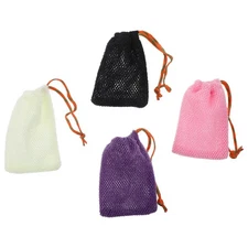 4 PCS Soap Pouch for Shower Exfoliating Scrub Towel African Net