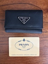 PRADA Tessuto Nylon Key Case Holder  Black