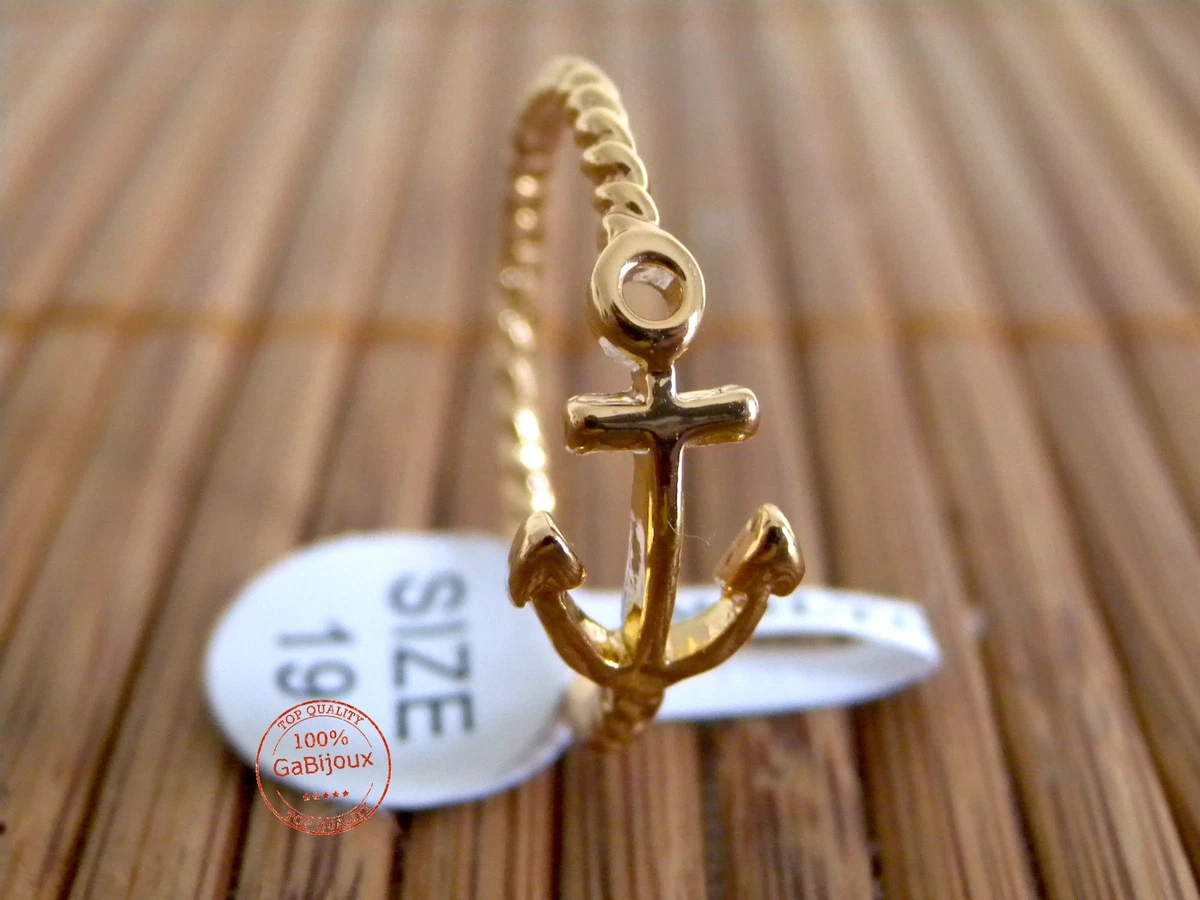 Anello Marina Ancora col. Dorato Portafortuna Uomo Donna Fedina