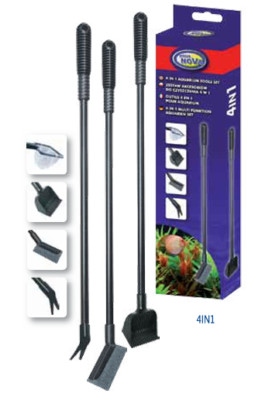 Aqua Nova Aquarien Tool Set 4 in 1 Aquarium Reinigung Pflege Kescher