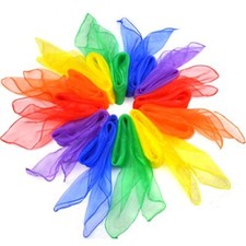 12 Pcs Square Juggling Silk Dance Scarves for Kids Children Play Magic Tricks