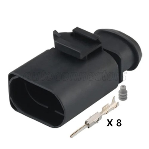 For VW Audi Seat Skoda 8 Pin Male Female Plug Connector Kit 1J0973714 1J0973814 - Picture 2 of 5