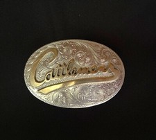 Sterling Silver Cattlemens Diablo Belt Buckle