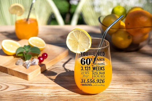 CROWNLY CRYSTAL® 60th Birthday Gifts for Women Personalised Glass 60th Birthday - Picture 7 of 8