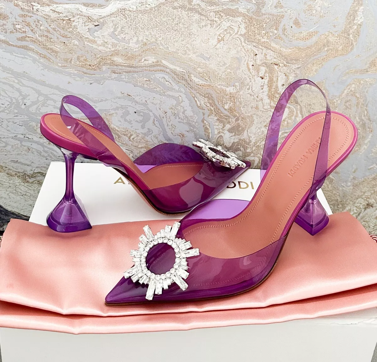 Amina muaddi begum embellished pvc on sale pumps