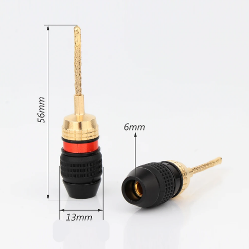 8 Stück Pin Bananenstecker Kupferdraht geflochtener Stecker HIFI Lautsprecherkabel Stecker - Bild 3 von 5