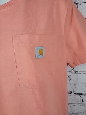 Carhartt T-Shirt Womens Medium (8-10) Loose Fit Salmon Pink