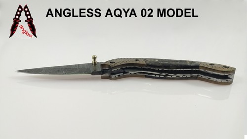 Pack Of 3 Luxury Angless Handmade Damascus Folding Knife Hunting Camping Lot 8 - Picture 6 of 24