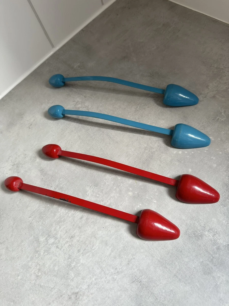 Vintage Atomic Shoe Stays PAIR Red and Blue Shoe Inserts Shoe Storage