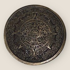 Vintage Aztec Calendar Ruebro MFG. Belt Buckle Retro Western Style Accessory