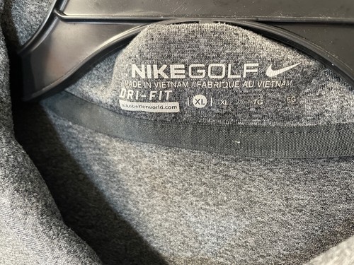 Nike Golf Dri-Fit Soil Tech Polo Shirt 1/4 Button Mens Size XL Grey/Gray - Picture 4 of 12