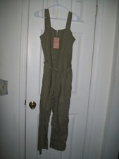 Women's Size XS Linen JUMPSUIT New by Quince in Olive