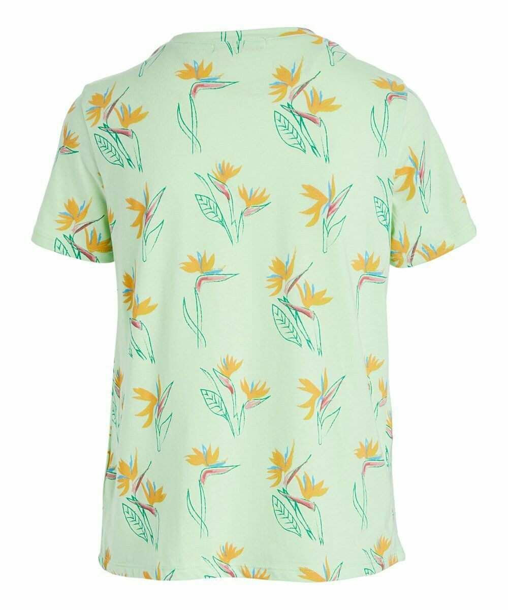 New Fresh Produce XS S Aloe Green Birds Of Paradise V-Neck T-Shirt Tee Shirt Top image 4