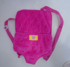 Build a Bear BAB Plush Pink Backpack Carrier Hearts Adjustable Straps