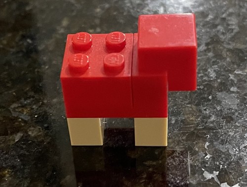 lego minecraft red sheep
