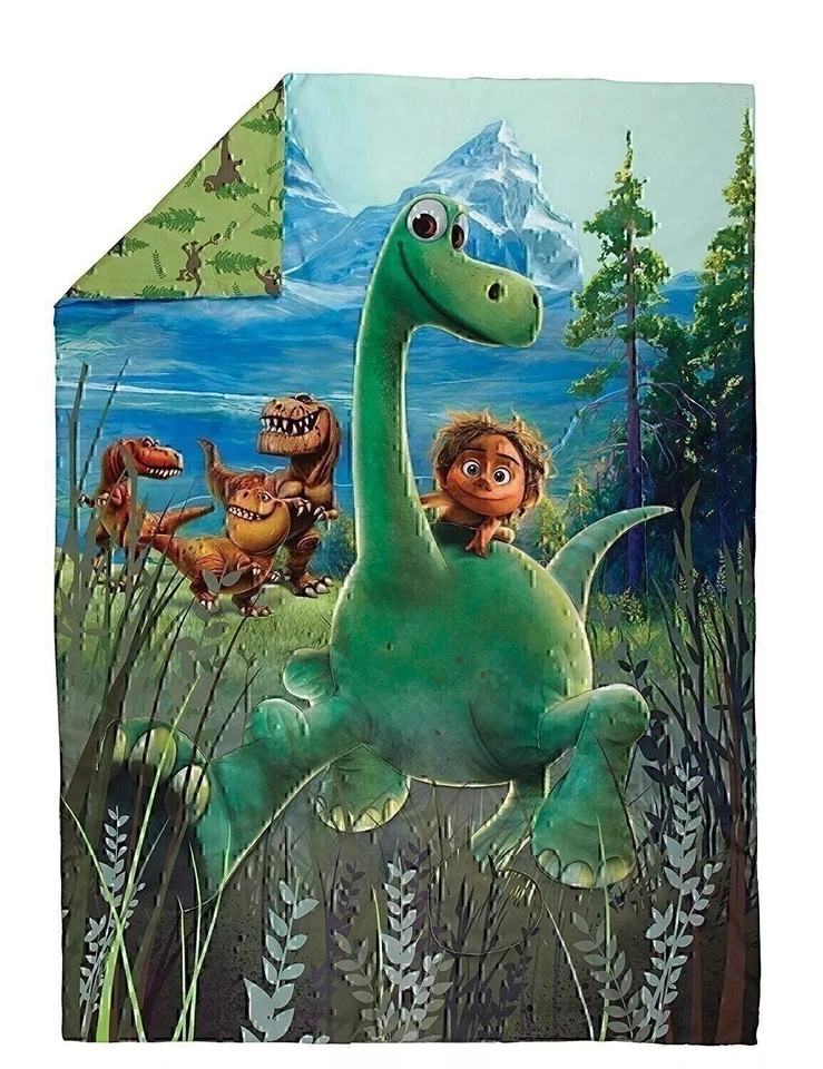 Disney Good Dino 4 piezas edredón ropa de cama plana sábana ajustable funda de almohada Foto 2 de 4