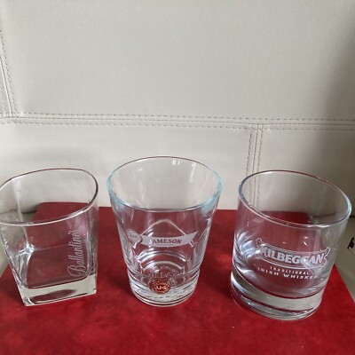 3 Whisky Gläser Jameson, Kilbeggan, Ballantines, Werbeartikel, wie neu