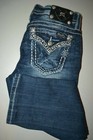 Miss Me Women's Boyfriend Embellished Pocket Flaps Stud Gem Capri Sz 27x25