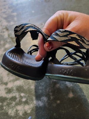 チャコです。 Chaco ZX2 blue&white patterned sandals sz Womens 6 | eBay